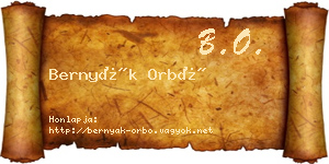 Bernyák Orbó névjegykártya